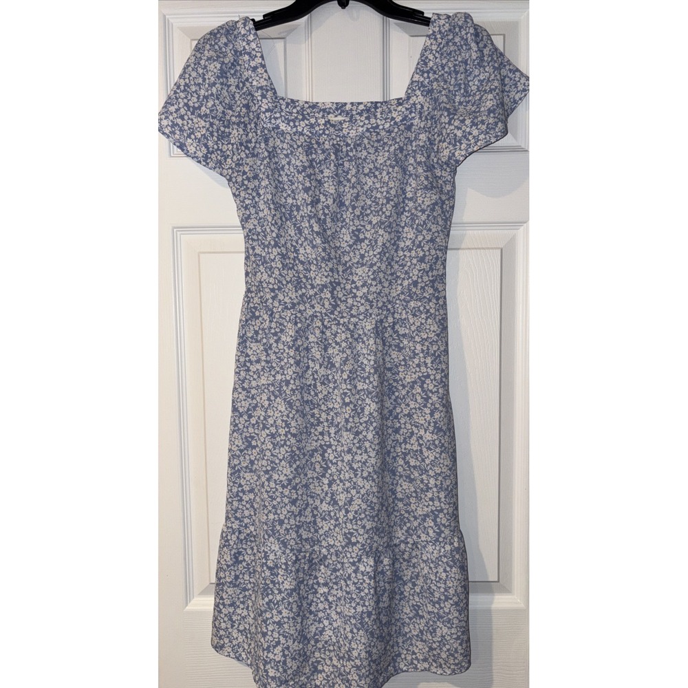 MONTEAU LOS ANGELES Dress Ruffled Blue Floral Womens‎ XS Cottagecore Babydoll